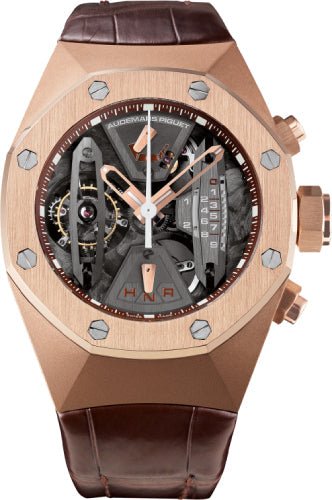 Audemars Piguet Royal Oak Concept Tourbillon Chronograph 44mm Openworked Rose Gold Leather | 26223OR.OO.D099CR.01 - Luxury Time NYC