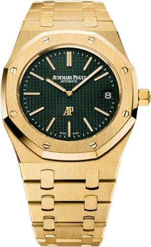 Audemars Piguet Royal Oak Extra - Thin The Hour Glass 39mm Black Index Yellow Gold | 15205BA.OO.1240BA.01 - Luxury Time NYC