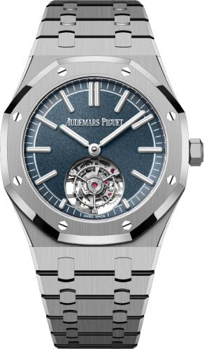 Audemars Piguet Royal Oak Flying 41mm Tourbillion Titanium Blue Dial | 26730TI.OO.1320TI.02 - Luxury Time NYC