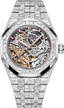 Load image into Gallery viewer, Audemars Piguet Royal Oak Frosted Gold Double Balance Wheel 37mm Openworked Baguette Diamonds | 15469BC.ZZ.1260BC.01 - A - Luxury Time NYC