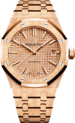 Audemars Piguet Royal Oak Frosted Gold Pink Gold Dial 37mm | 15454OR.GG.1259OR.03 - Luxury Time NYC