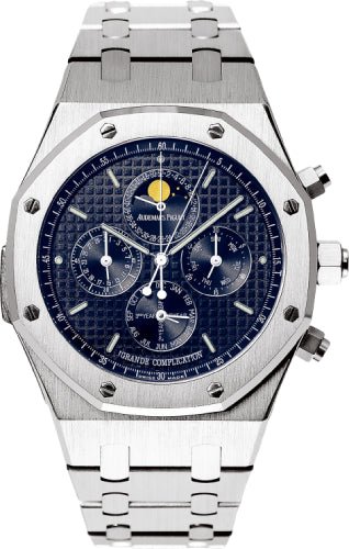 Audemars Piguet Royal Oak Grande Complication 44mm Blue Index White Gold | 25865BC.OO.1105BC.01 - Luxury Time NYC