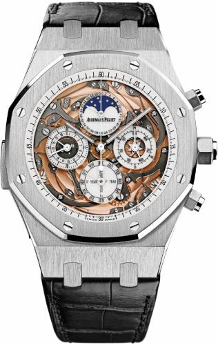 Audemars Piguet Royal Oak Grande Complication Skeleton White Gold Leather 44mm Automatic | 26552BC.OO.D002CR.01 - Luxury Time NYC