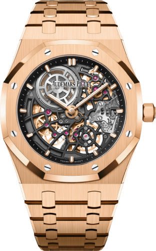 Audemars Piguet Royal Oak Jumbo Extra - Thin 39mm Openworked Rose Gold | 16204OR.OO.1240OR.03 - Luxury Time NYC