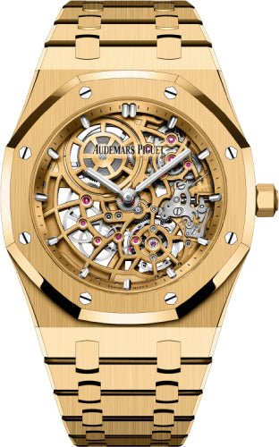 Audemars Piguet Royal Oak Jumbo Extra - Thin 39mm Openworked Yellow Gold | 16204BA.OO.1240BA.01 - Luxury Time NYC