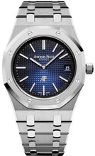 Load image into Gallery viewer, Audemars Piguet Royal Oak “Jumbo” Extra-Thin Smoked blue dial with “Petite Tapisserie” 15202IP.OO.1240IP.01 - Luxury Time NYC