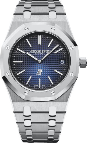 Audemars Piguet Royal Oak "Jumbo" Extra - Thin Titanium 39mm Blue Index Titanium Bracelet | 15202IP.OO.1240IP.01 - Luxury Time NYC