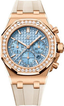 Load image into Gallery viewer, Audemars Piguet Royal Oak Offshore 37 mm Chronograph Pink Rose Gold Diamond Light Blue Dial - 26231OR.ZZ.A085CA.01 - Luxury Time NYC