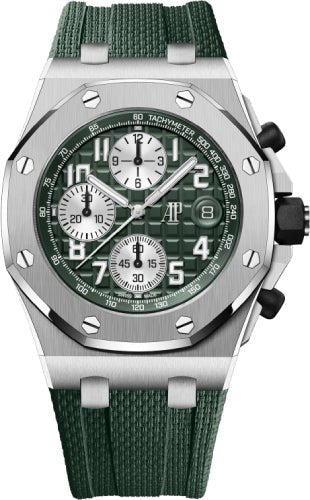 Audemars Piguet Royal Oak Offshore 42mm Chronograph Titanium Green | 26238TI.OO.A056CA.01 - Luxury Time NYC