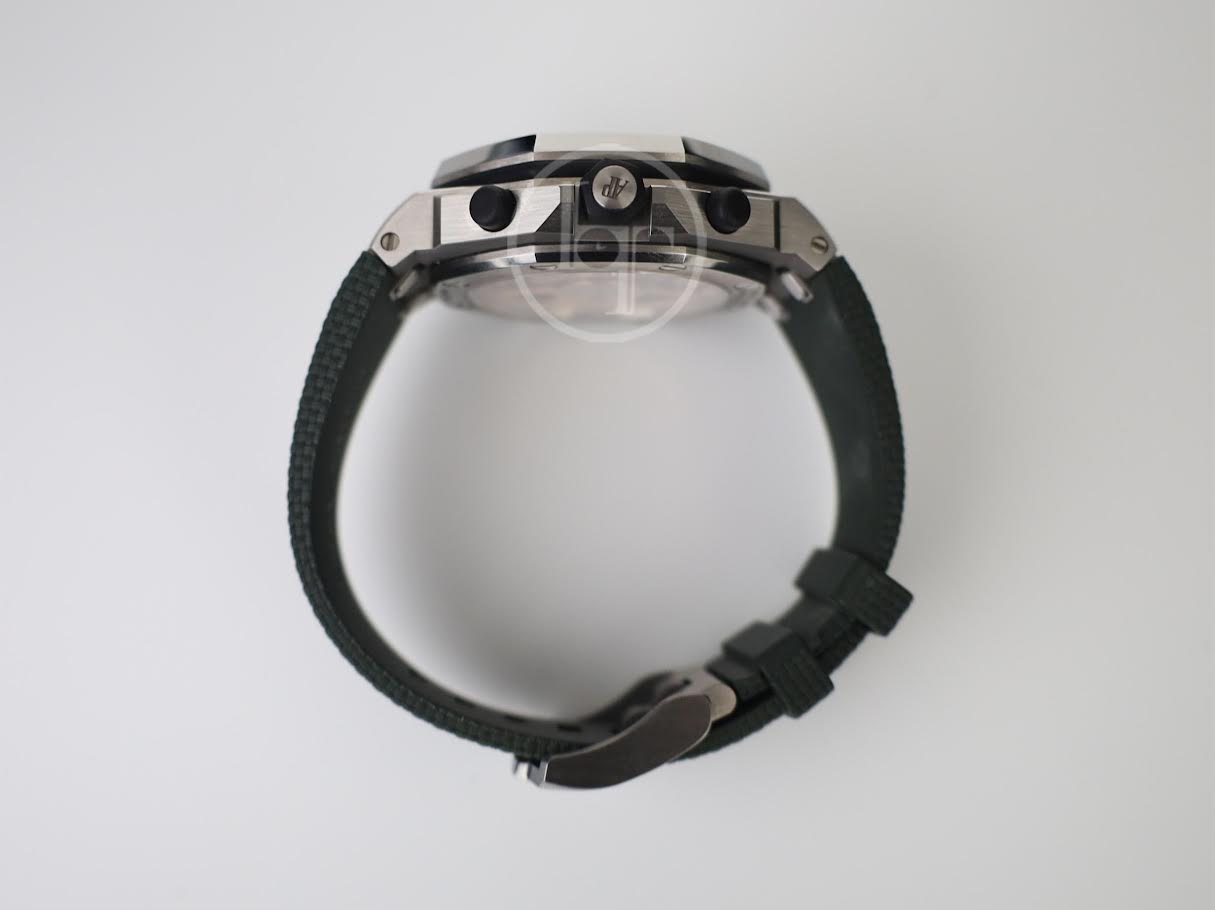 Audemars Piguet Royal Oak Offshore 42mm Chronograph Titanium Green | 26238TI.OO.A056CA.01 - Luxury Time NYC