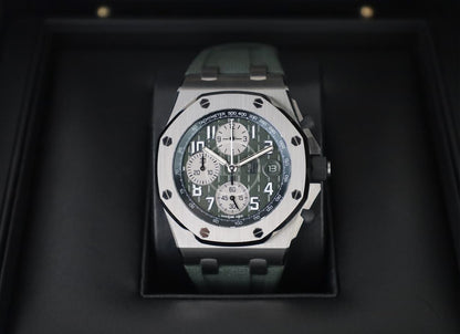 Audemars Piguet Royal Oak Offshore 42mm Chronograph Titanium Green | 26238TI.OO.A056CA.01 - Luxury Time NYC
