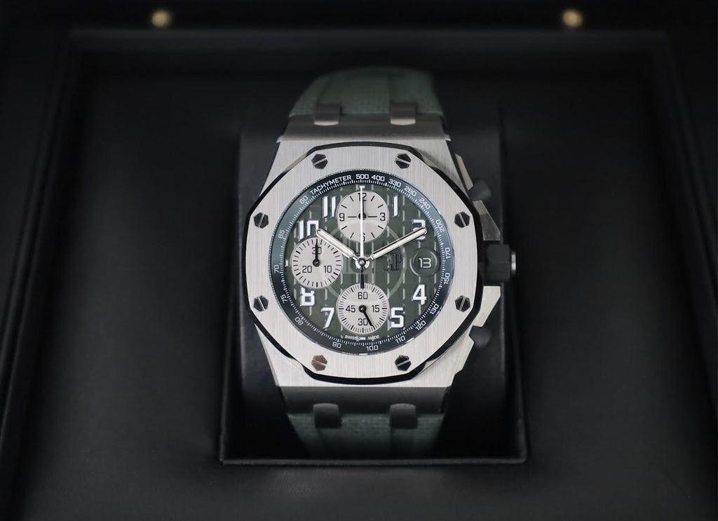 Audemars Piguet Royal Oak Offshore 42mm Chronograph Titanium Green | 26238TI.OO.A056CA.01 - Luxury Time NYC