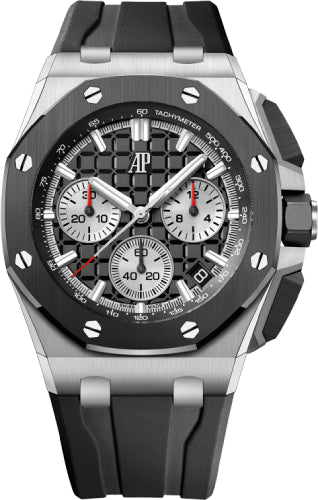 Audemars Piguet Royal Oak Offshore 43mm Chronograph Stainless Steel Ceramic Black Dial - 26420SO.OO.A002CA.01 - Luxury Time NYC