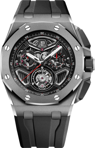 Audemars Piguet Royal Oak Offshore 43mm Flying Tourbillon Chronograph Titanium Openworked | 26622TI.GG.D002CA.01 - Luxury Time NYC