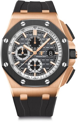 Audemars Piguet Royal Oak Offshore 44 mm Selfwinding Chronograph "Pride of Germany" Rose Gold Gray Dial - 26416RO.OO.A002CA.01 - Luxury Time NYC