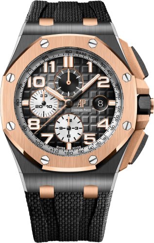 Audemars Piguet Royal Oak Offshore 44mm Chronograph Black Ceramic Rose Gold Grey - 26405NR.OO.A002CA.01 - Luxury Time NYC