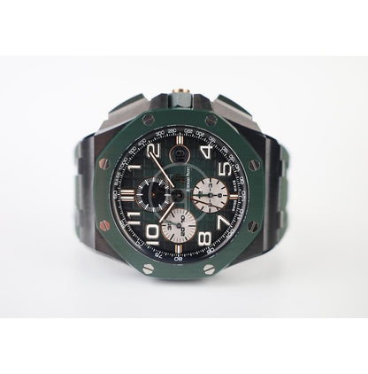 Audemars Piguet Royal Oak Offshore 44mm Chronograph Ceramic Green Bezel 26405CE.OO.A056CA.01 - Luxury Time NYC