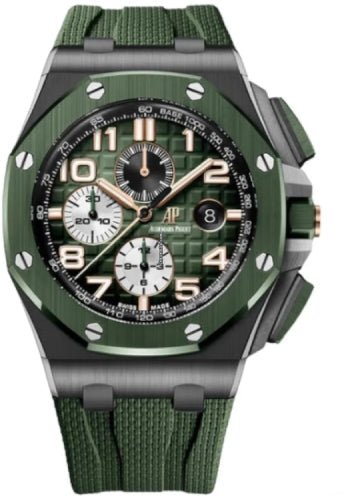 Audemars Piguet Royal Oak Offshore 44mm Chronograph Ceramic Green Bezel 26405CE.OO.A056CA.01 - Luxury Time NYC