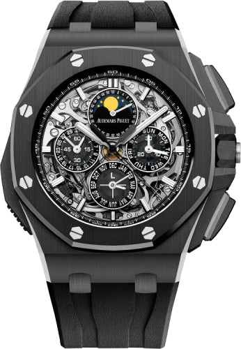 Audemars Piguet Royal Oak Offshore 44mm Grande Complication Black Ceramic Sapphire Dial Rubber Strap - 26582CE.OO.A002CA.01 - Luxury Time NYC