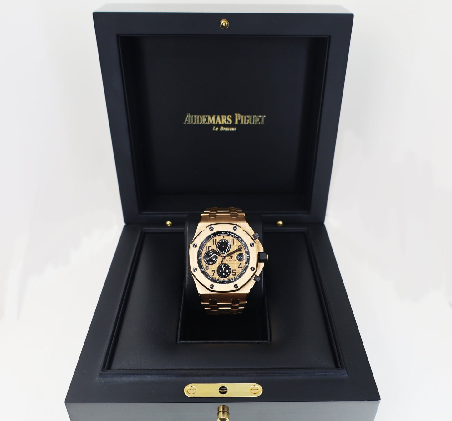 Audemars Piguet Royal Oak Offshore Champagne 42mm Rose Gold 26470OR.OO.1000OR.01 - Luxury Time NYC
