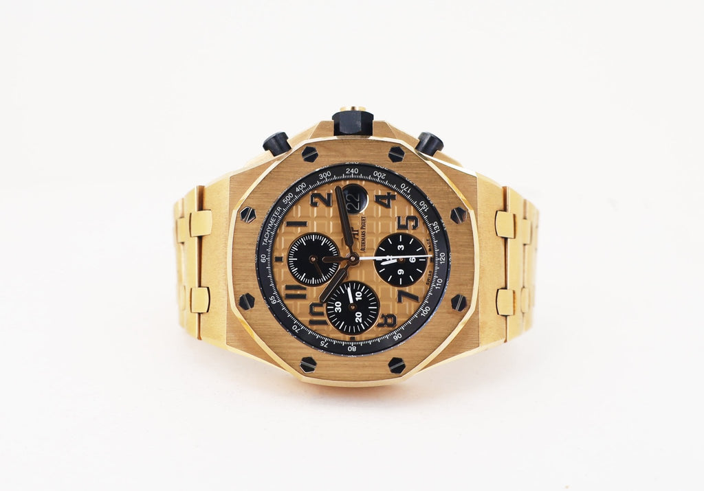 Audemars Piguet Royal Oak Offshore Champagne 42mm Rose Gold 26470OR.OO.1000OR.01 - Luxury Time NYC