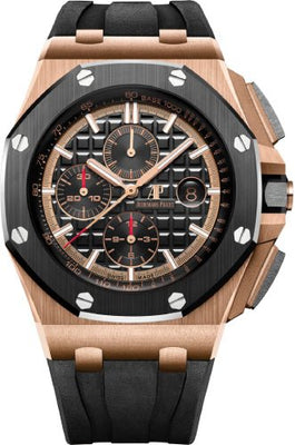 Audemars Piguet Royal Oak Offshore Chronograph 44mm Black Rose Gold Black Ceramic 26401RO.OO.A002CA.01 - Luxury Time NYC