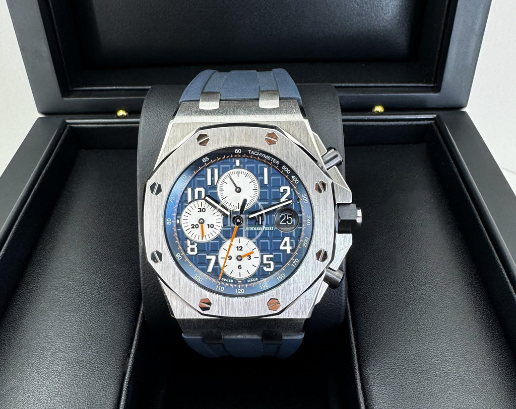 Audemars Piguet Royal Oak Offshore Chronograph Watch - Blue Dial 42mm - 26470ST.OO.A027CA.01 - Luxury Time NYC