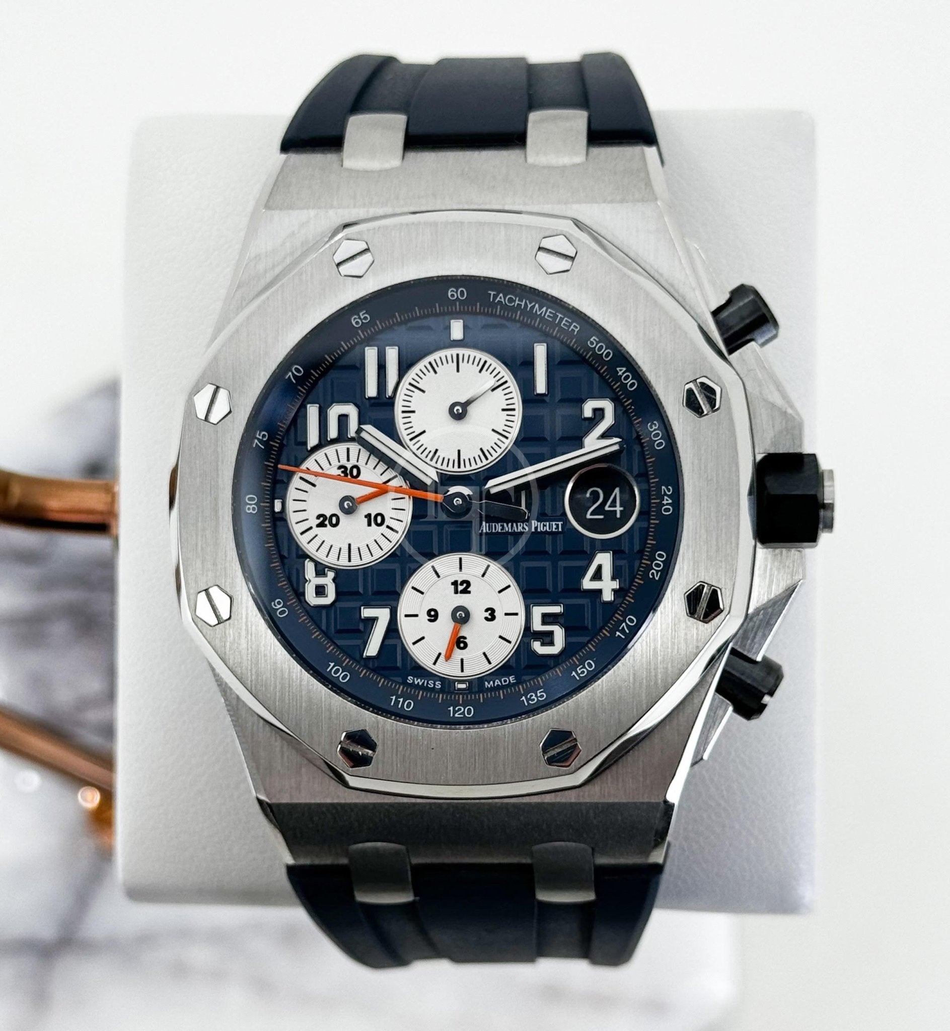 Audemars Piguet Royal Oak Offshore Chronograph Watch - Blue Dial 42mm - 26470ST.OO.A027CA.01 - Luxury Time NYC