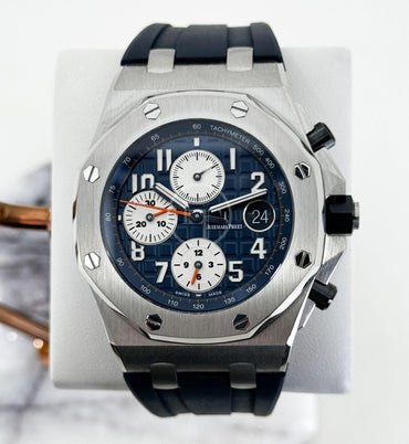 Audemars Piguet Royal Oak Offshore Chronograph Watch - Blue Dial 42mm - 26470ST.OO.A027CA.01 - Luxury Time NYC
