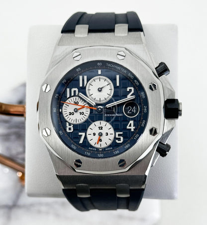 Audemars Piguet Royal Oak Offshore Chronograph Watch - Blue Dial 42mm - 26470ST.OO.A027CA.01 - Luxury Time NYC
