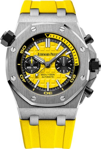 Audemars Piguet Royal Oak Offshore Diver Chronograph 42mm Yellow Index Stainless Steel Rubber Automatic | 26703ST.OO.A051CA.01 - Luxury Time NYC