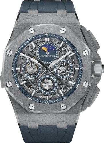 Audemars Piguet Royal Oak Offshore Grande Complication Openworked Index Titanium Rubber 44mm Automatic Chronograph | 26571TI.GG.A027CA.01 - Luxury Time NYC