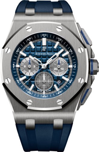 Audemars Piguet Royal Oak Offshore Selfwinding 42mm Chronograph Titanium Blue | 26480TI.OO.A027CA.01 - Luxury Time NYC