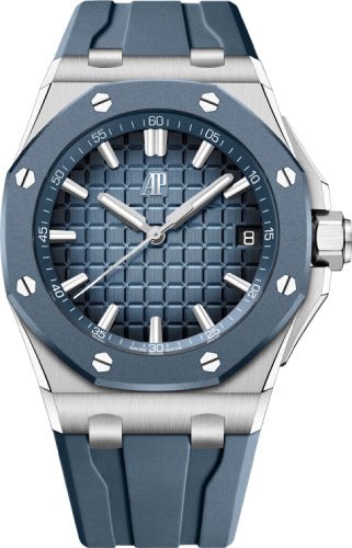 Audemars Piguet Royal Oak Offshore Selfwinding 43mm Stainless Steel/Blue Rubber Bezel 15605SK.OO.A350CA.01 - Luxury Time NYC