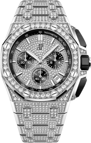 Audemars Piguet Royal Oak Offshore Selfwinding Chronograph White Gold 43mm Diamond Paved | 26423BC.ZZ.2100BC.01 - Luxury Time NYC