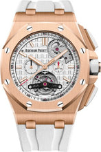 Load image into Gallery viewer, Audemars Piguet Royal Oak Offshore Tourbillon Chronograph Selfwinding 44mm Silver Index Rose Gold Rubber | 26540OR.OO.A010CA.01 - Luxury Time NYC