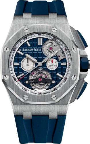 Audemars Piguet Royal Oak Offshore Tourbillon Chronograph Selfwinding Blue Index Stainless Steel Rubber 44mm Automatic | 26540ST.OO.A027CA.01 - Luxury Time NYC