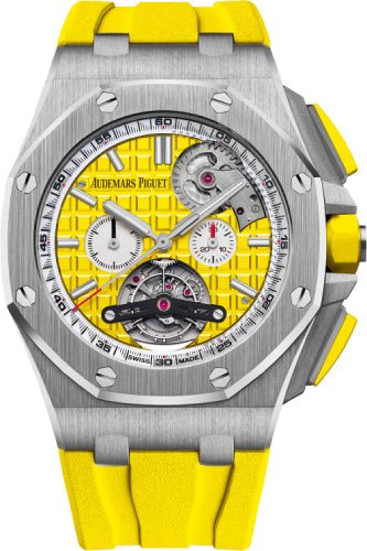 Audemars Piguet Royal Oak Offshore Tourbillon Chronograph Selfwinding Yellow Index Stainless Steel Rubber 44mm | 26540ST.OO.A051CA.01 - Luxury Time NYC