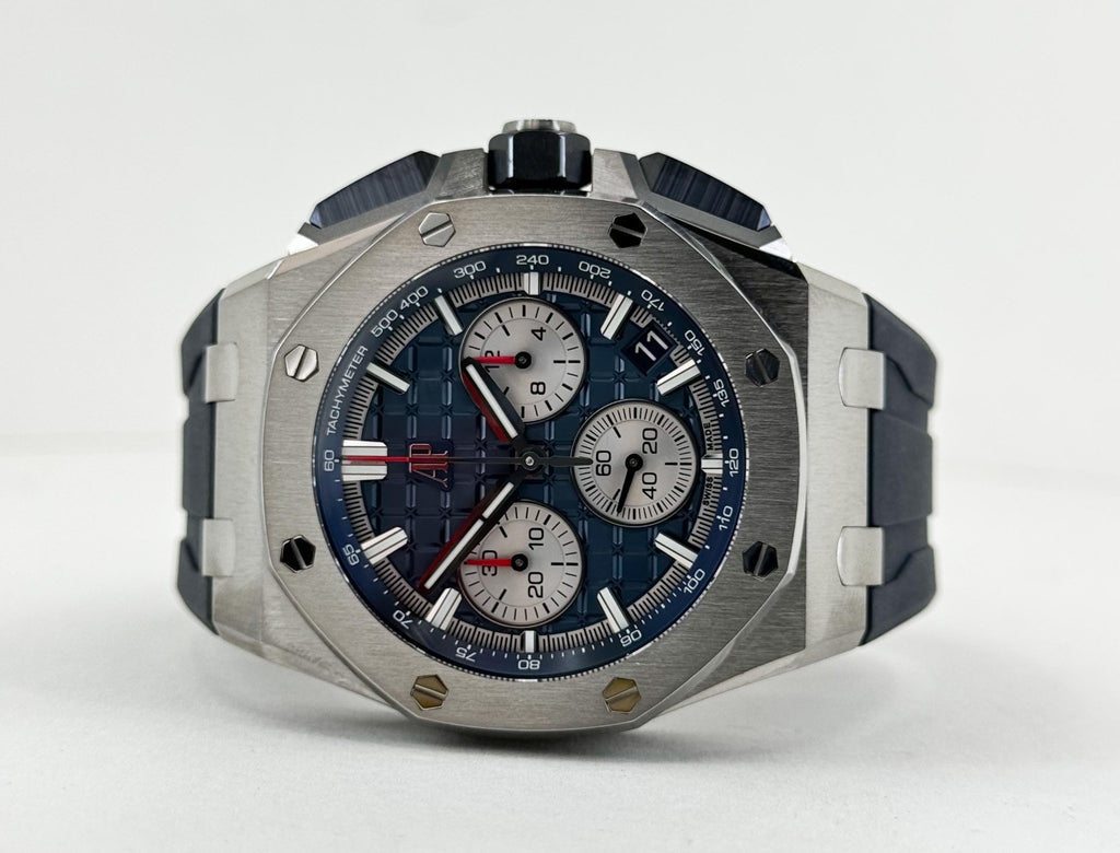 Audemars Piguet Royal Oak Offshore Watch Blue Dial 43mm-26420TI.OO.A027CA.01 - Luxury Time NYC