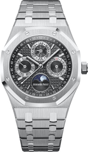 Audemars Piguet Royal Oak Perpetual Calendar "Japan" Platinum Gray Dial | 26597PT.OO.1220PT.01 - Luxury Time NYC