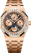 Load image into Gallery viewer, Audemars Piguet Royal Oak Perpetual Calendar Rose Pink Gold Black Dial Diamond Bezel 26614OR.ZZ.1220OR.01 - Luxury Time NYC