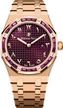 Load image into Gallery viewer, Audemars Piguet Royal Oak Quartz 33mm - Rose Gold Garnet Baguette Bezel Purple Dial | 67656OR.GR.1261OR.01 - Luxury Time NYC