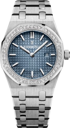 Audemars Piguet Royal Oak Quartz 33mm Titanium Diamond Blue Dial | 67651IP.ZZ.1261IP.01 - Luxury Time NYC