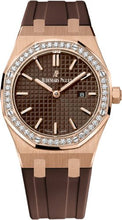 Load image into Gallery viewer, Audemars Piguet Royal Oak Quartz Ladies Rose Gold Brown Index Diamond Bezel 33mm Rubber | 67651OR.ZZ.D080CA.01 - Luxury Time NYC