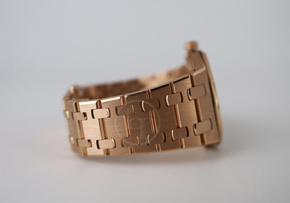 Audemars Piguet Royal Oak Quartz Rose Gold Blue Dial 33mm Diamond Bezel | 67651OR.ZZ.1261OR.02 - Luxury Time NYC