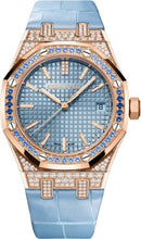 Load image into Gallery viewer, Audemars Piguet Royal Oak Self Winding Pink Rose Gold/Diamonds 37mm Light Blue Dial 15551OR.ZS.D344CR.01 - Luxury Time NYC