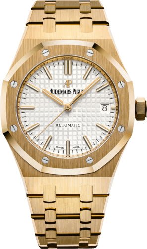 Audemars Piguet Royal Oak Selfwinding 37mm Silver Index Yellow Gold | 15450BA.OO.1256BA.01 - Luxury Time NYC