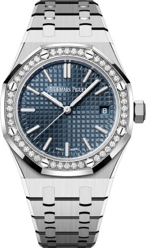 Audemars Piguet Royal Oak Selfwinding 50th Anniversary Stainless Steel 37mm Blue Dial Diamond Bezel | 15551ST.ZZ.1356ST.02 - Luxury Time NYC