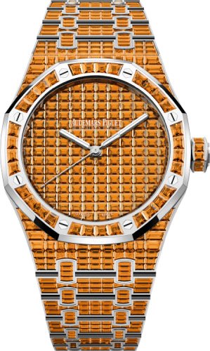 Audemars Piguet Royal Oak Selfwinding Orange Spessartite 41mm "50th Anniversary" White Gold Orange Dial | 15514BC.SE.1284BC.01 - Luxury Time NYC