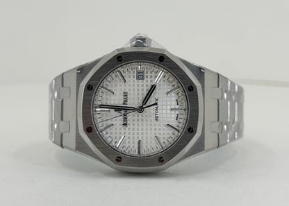 Audemars Piguet Royal Oak Selfwinding Watch - 41mm - Stainless Steel - Silver Dial - Calibre 3120-Silver Dial 41mm-15400ST.OO.1220ST.02 - Luxury Time NYC